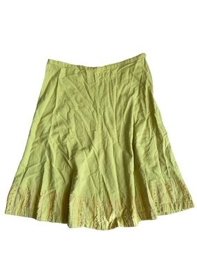 Anokhi A-Line Cotton Embroidered Midi Skirt